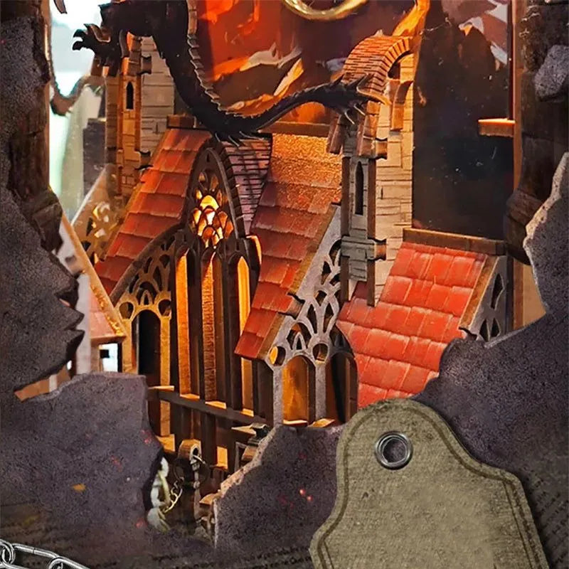 "Spirit of the Valley of the Magic Ring - Backlit Book Divider Kit | Lord of the Rings Miniature DIY House V1"
